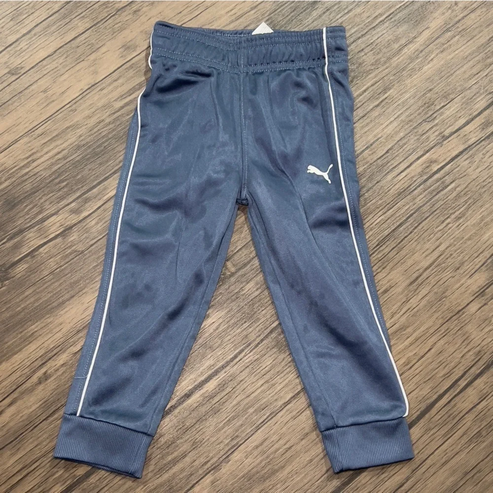 PUMA Outfit Elastic Waist Blue Pants. Heather Grey Long Sleeve Puma Logo… - Picture 6 of 10